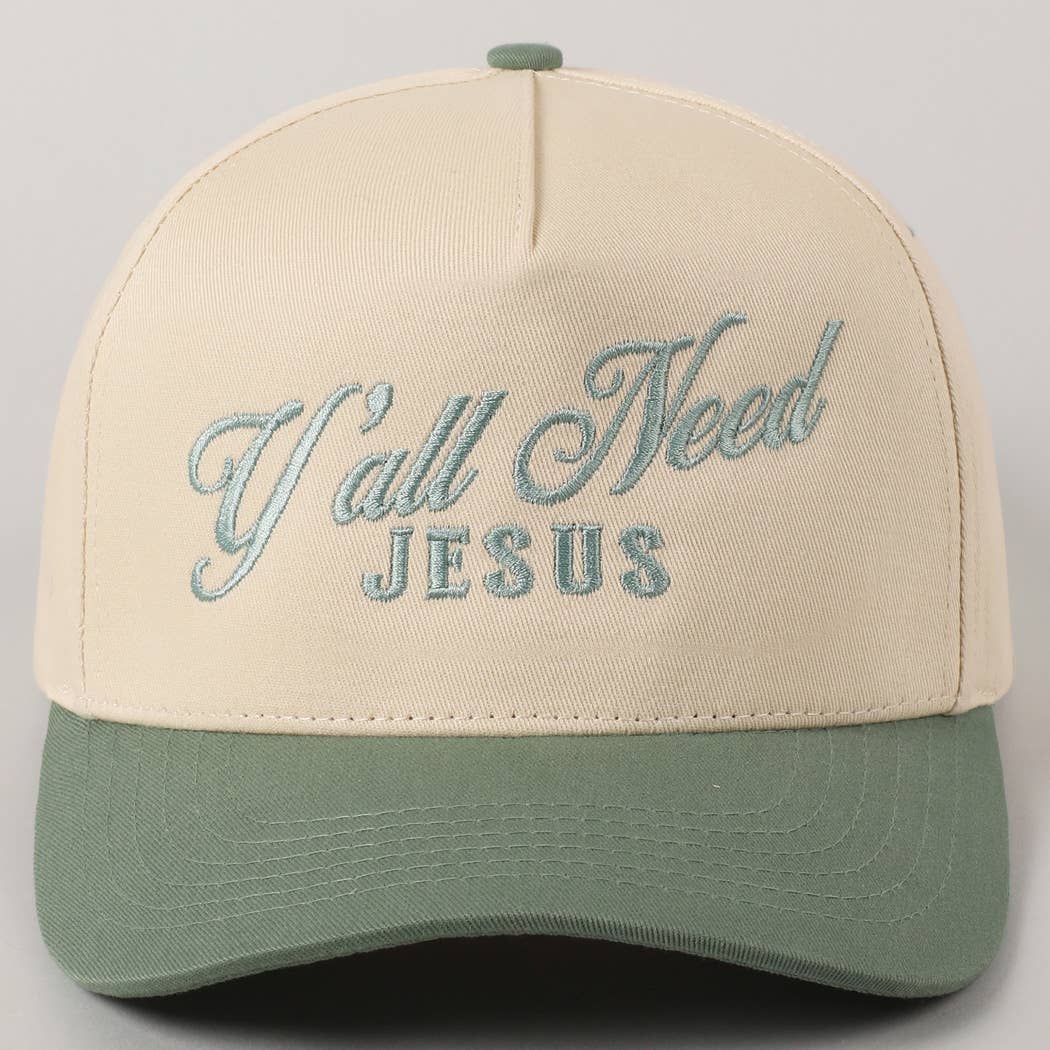Fashion City - Wholesale Trucker Hat - Unisex - Y'all Need Jesus Lettering Embroidered Trucker Hat33