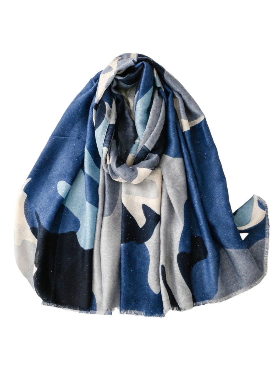 Funkyrel® Atzbranding Limited - Wholesale Scarf - Women's - Scarvii - Abstract Art Scarf with Gold Foil & Glitter2