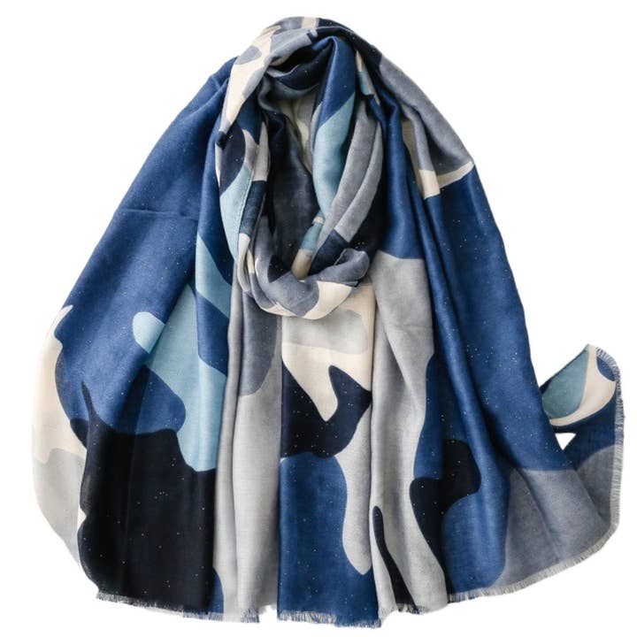 Funkyrel® Atzbranding Limited - Wholesale Scarf - Women's - Scarvii - Abstract Art Scarf with Gold Foil & Glitter2