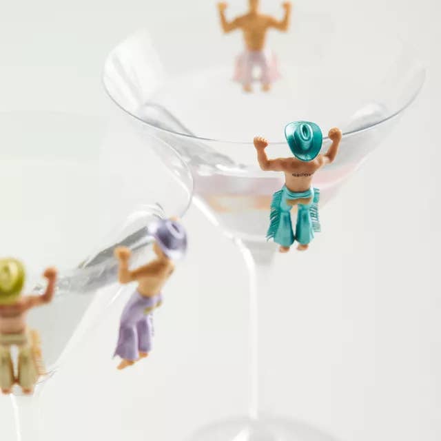 NPW - Wholesale Wine/Cocktail Glass Markers - Disco Cowboy Drink Markers - 4 Pack