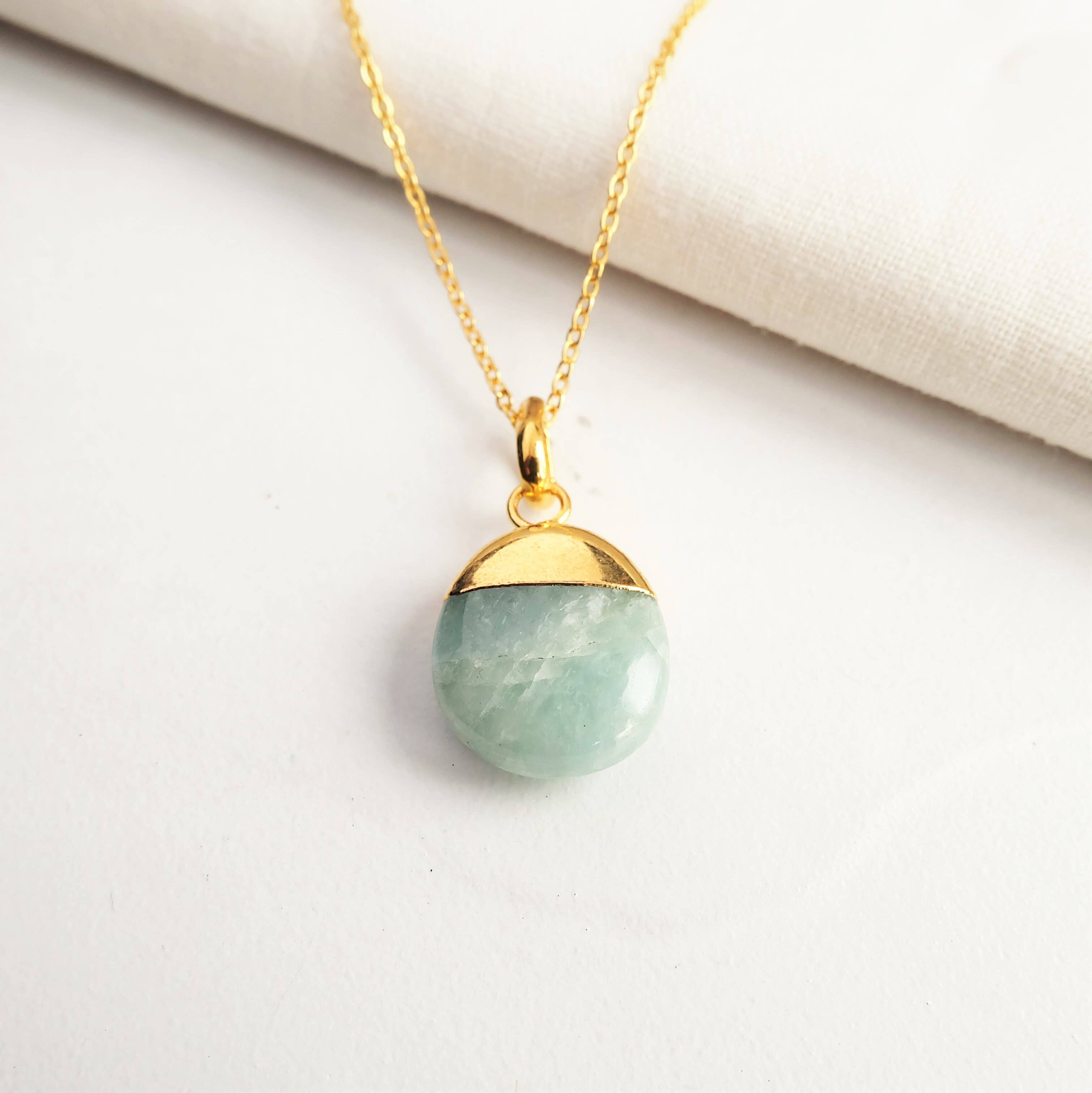 Augusta Jewellery – Engroshandel Halskæde med vedhæng – Akvamarin ædelsten Birthstone tumlede halskæde vedhæng0