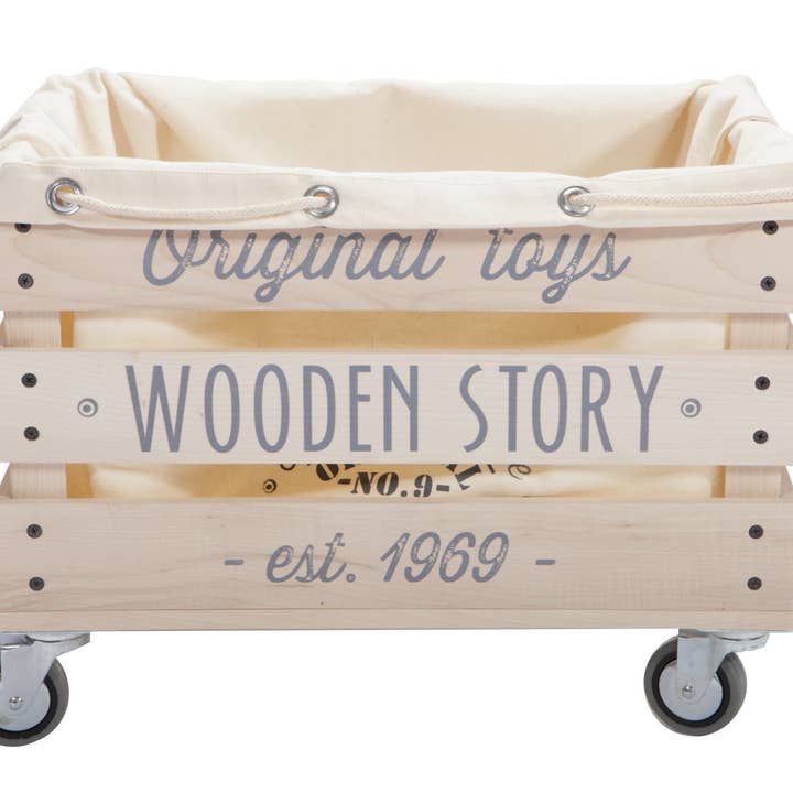 Wooden Story Sp. z o.o. - Wholesale Storage Bin - Kids & Baby - wooden storage crate on wheels - slats4