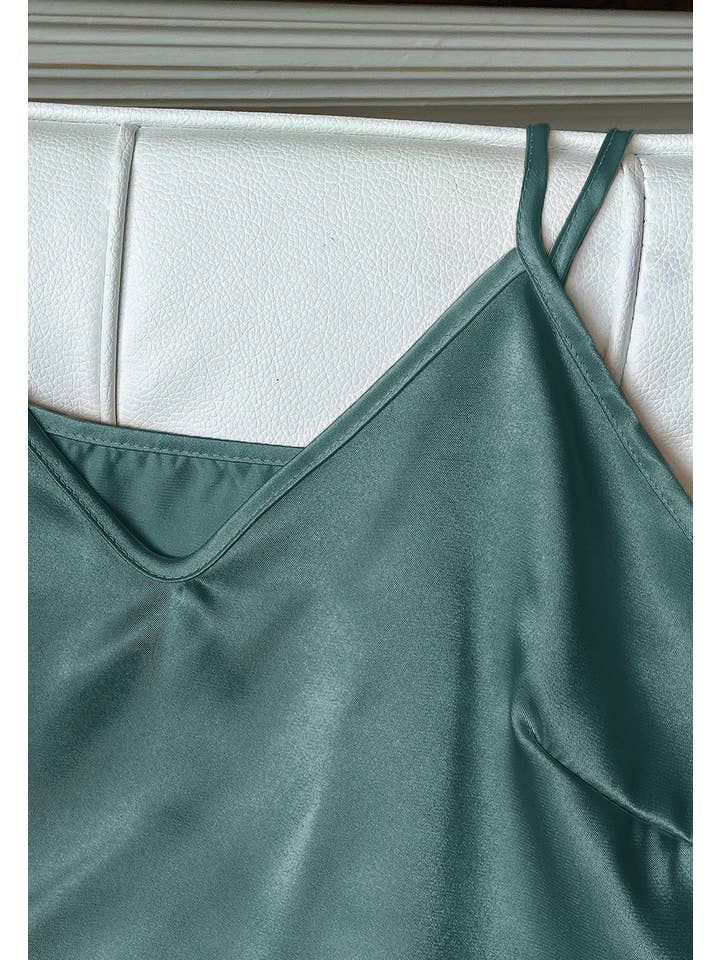 Anna Kaci Wholesale - Wholesale Lounge Set - Women's - Satin Tank and Ruffle Hem Shorts35