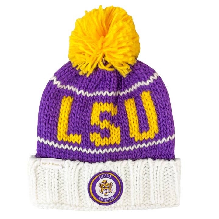 LSU® Tigers Bobble Hat (Baby, Toddler, Kid) for wholesale by Bits & Bows