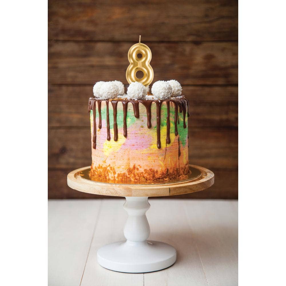 Bulk Party Decor - Wholesale Cake Candle - Gold Number 8 Candles, 1/Pkg2