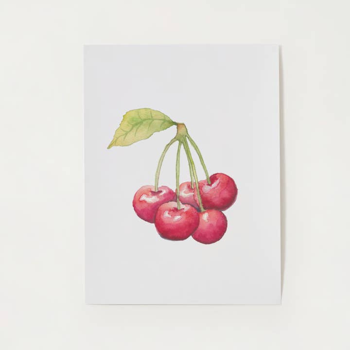 Home Decor Summer Juicy Cherries Art Print for wholesale by Sierra Clair Designs