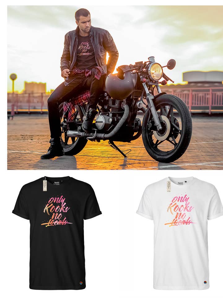 Only Kooks No Locals RollUp shirt (diverse kleuren) voor wholesale door Your Shirt Design GbR