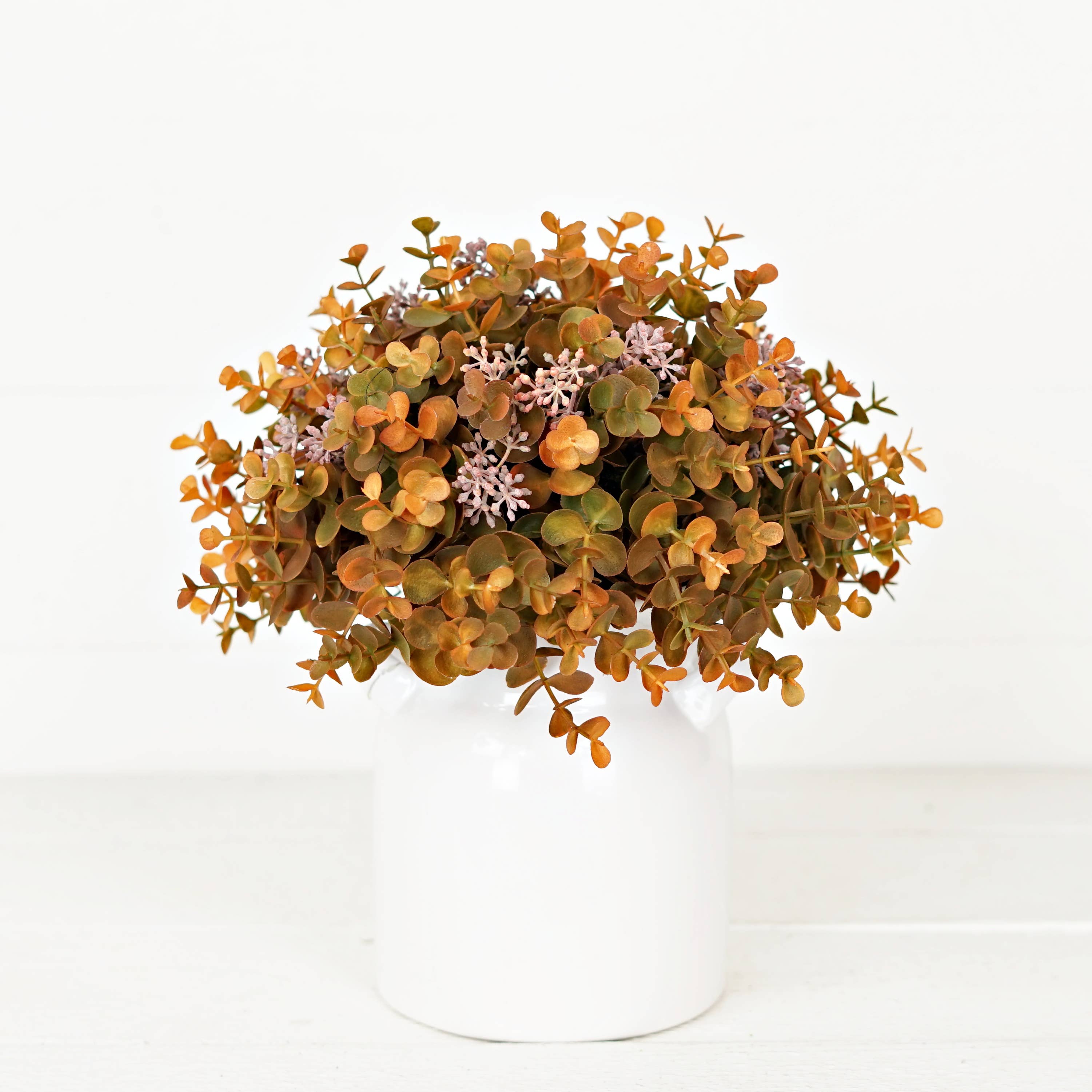Impressive Enterprises, Inc. - Wholesale Artificial Flowers - 530106- Half Sphere-12inDx6inH-Fall Mix Seeded Eucalyptus-1