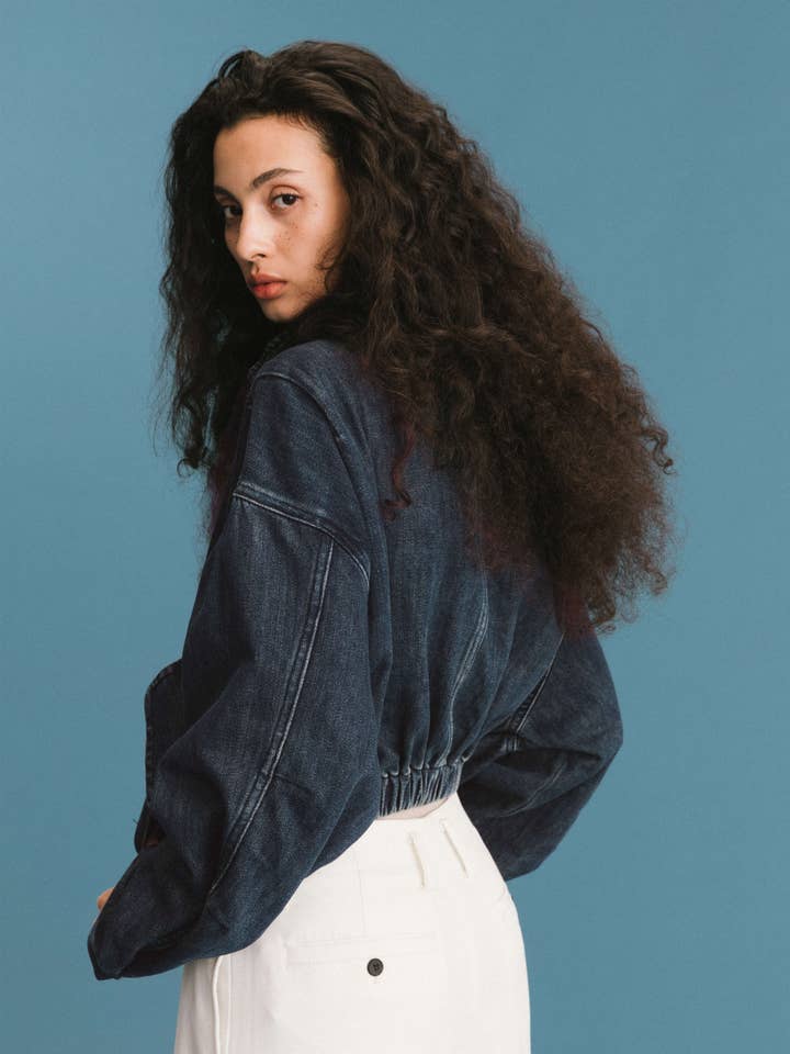 SteelBlue ONE BY CUBIC Funnel Neck Denim Jacket for wholesale on Faire5