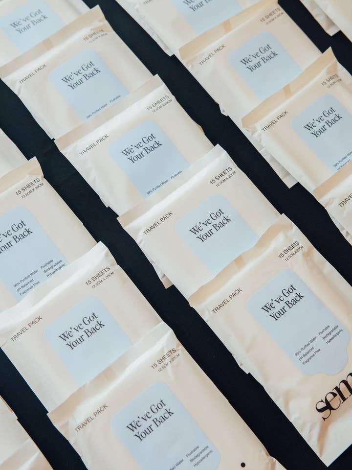 Flushable Wipes Travel Packs for wholesale by Semmi