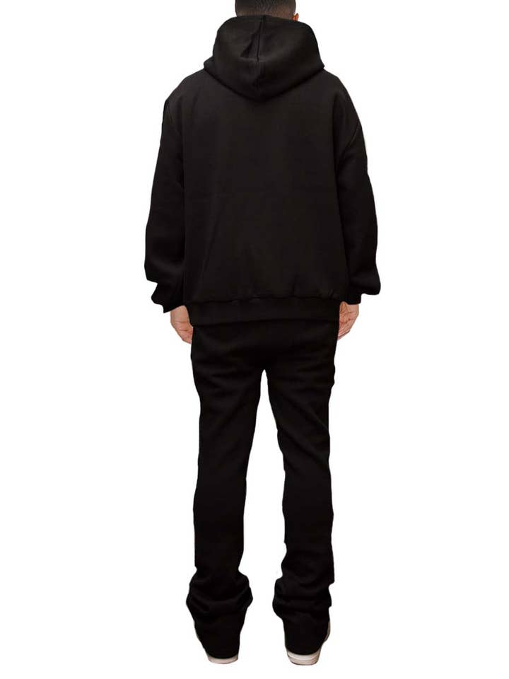 WEIV - Wholesale Top & Pant Set (NOT Loungewear) - Men's - Mens Solid Fleece Flare Stacked SET2