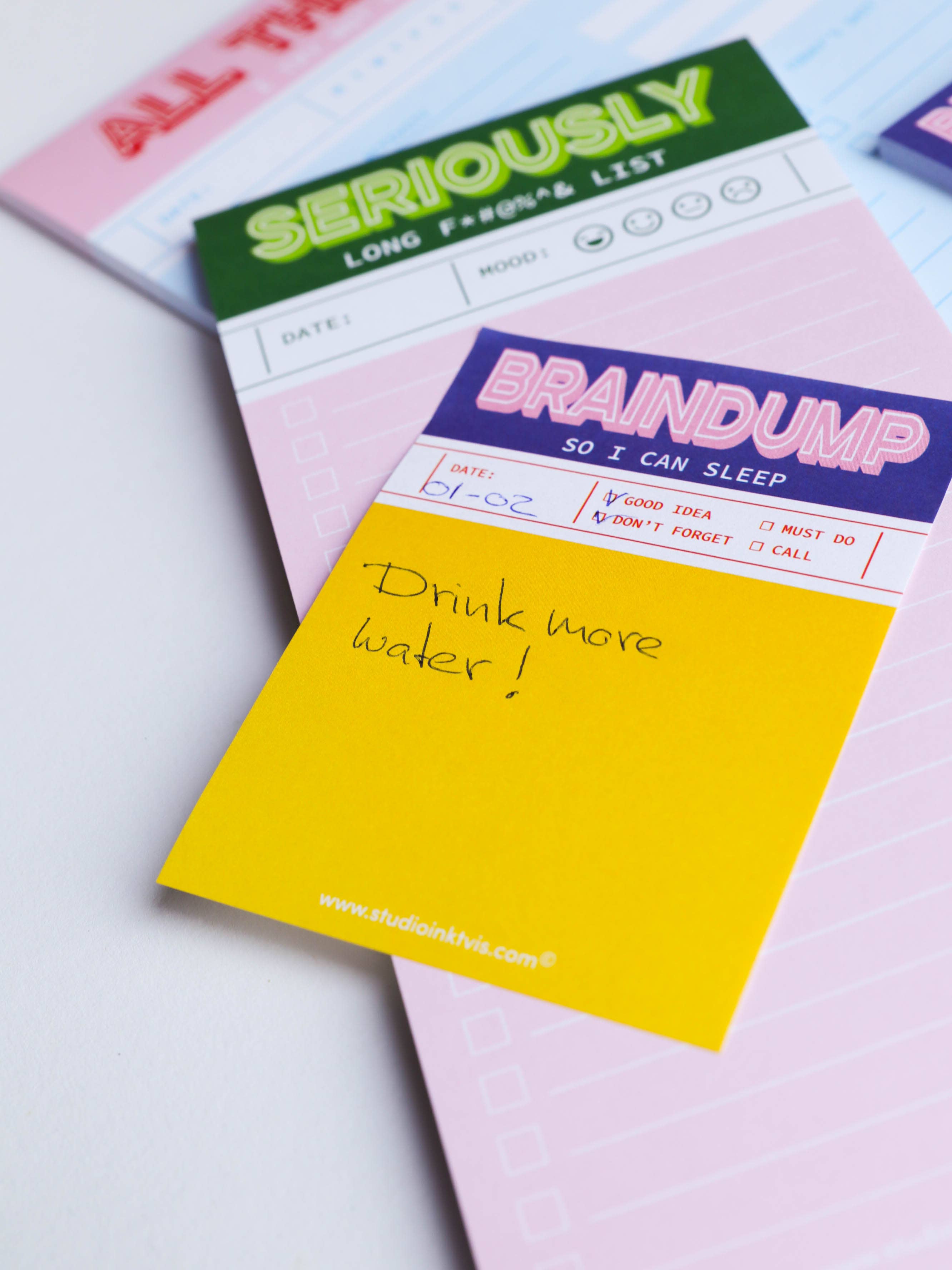 Studio Inktvis - Wholesale Notepad - Green pink funny Seriously long funking to do list notepad5