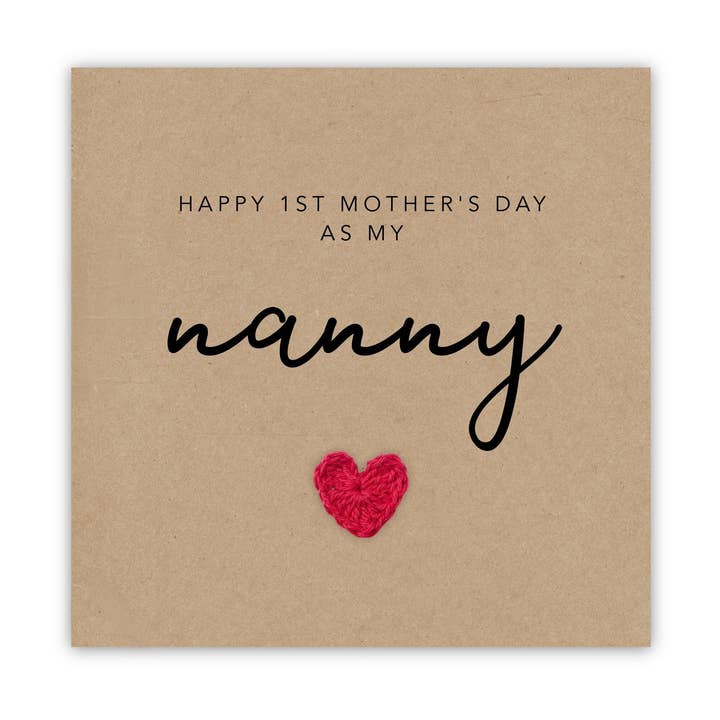 Nanny First Mothers Day Card, Happy First Mothers Day Card F for wholesale by Fifi's Handcrafted