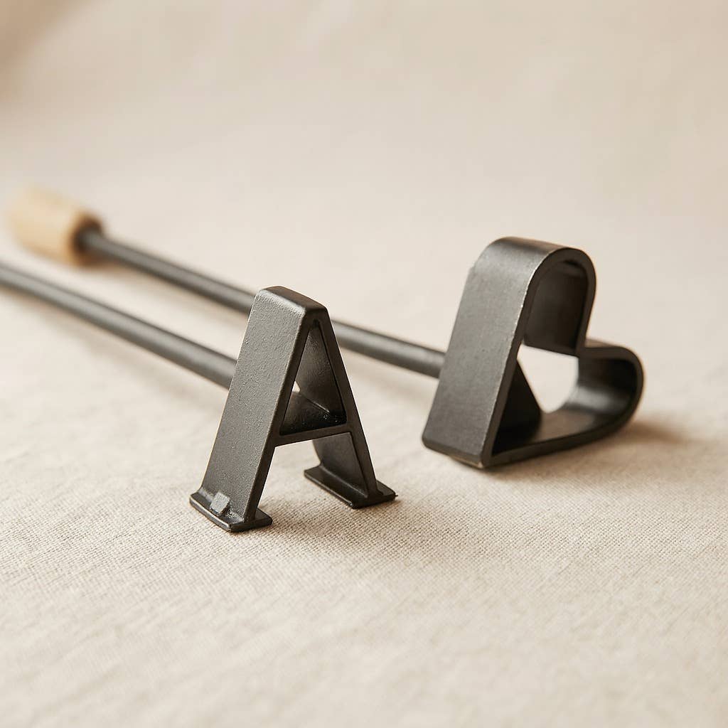 Valor Home Goods – wholesale Outdoor grill tools – Alphabet A BBQ Branding Iron with Handcrafted Bamboo Handle2