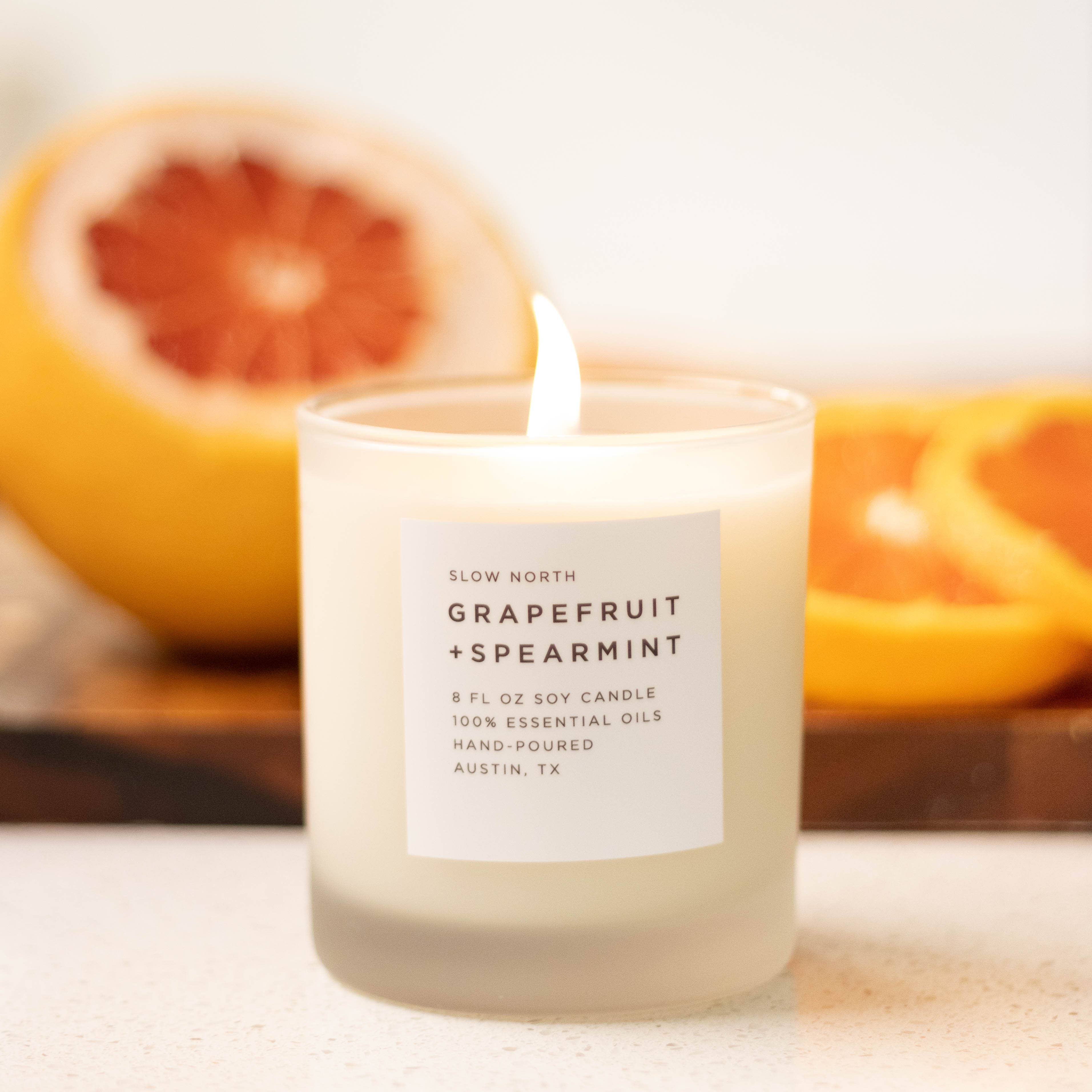 Slow North - Wholesale Jar/Filled Candle - Grapefruit + Spearmint - Non-Toxic Candle, Essential Oils1