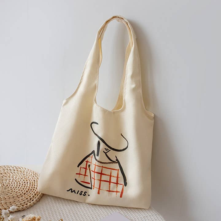 ACCITY - Wholesale Tote Bag - Women's - Summer Lazy Style Canvas Tote Bag for Students_CWAB56294