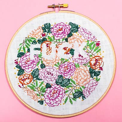 Pixels & Purls - Wholesale Embroidery/Cross Stitch Supplies - Flowery Fuck Embroidery Kit4