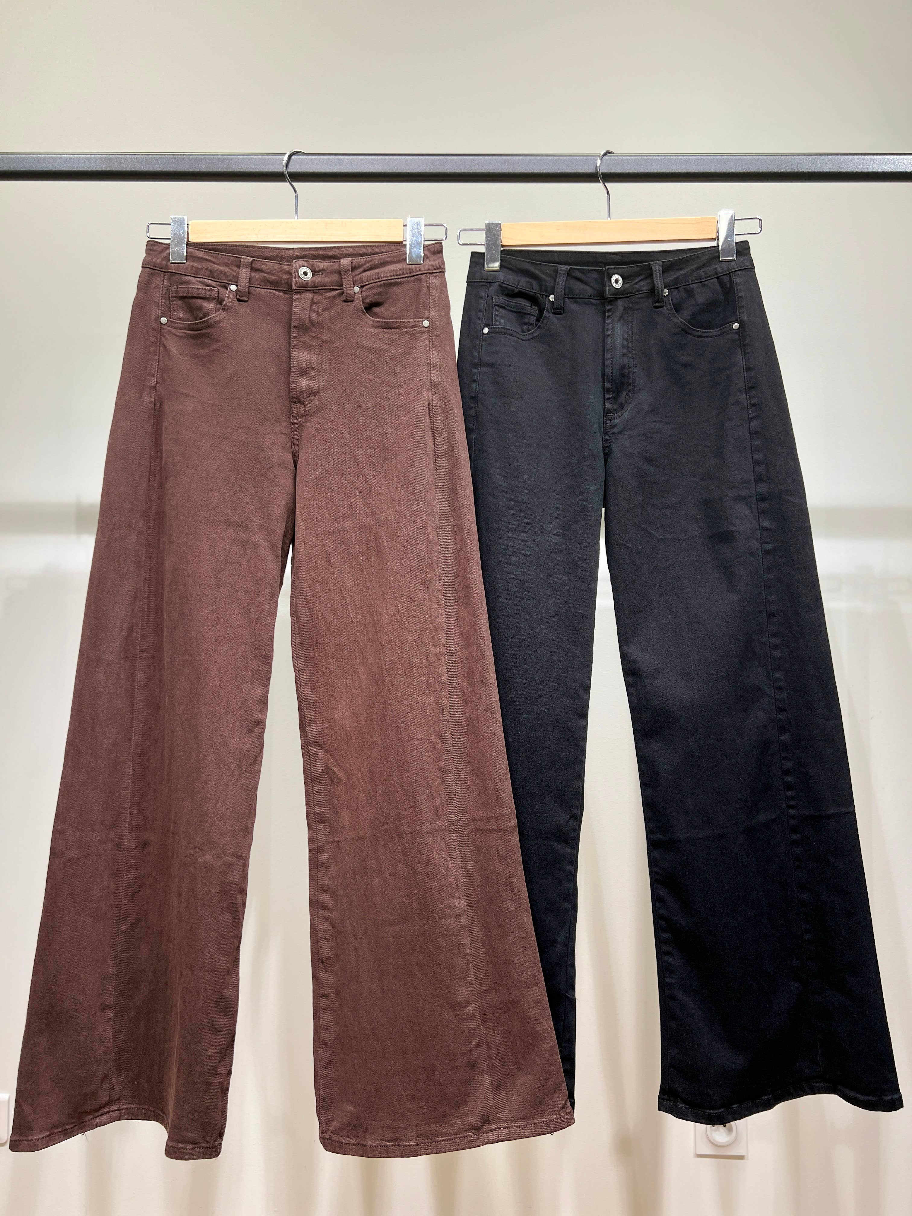 L'Emotion - Wholesale Pants - Women's - Wide Straight Stretch High Waist Pants 98% Cotton Tailored6