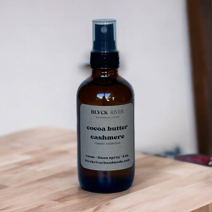 Cocoa Butter Cashmere 4 oz Room & Linen Spray for wholesale by Black River Handmade Goods