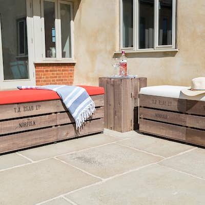 Outdoor Storage Bench for wholesale by Tiffany Jayne