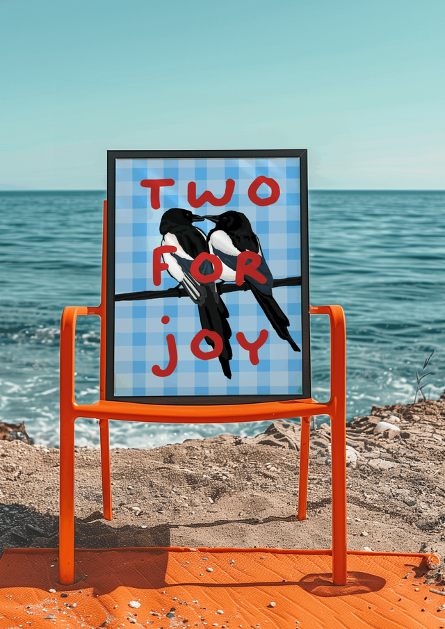 by Rosybum – Großhandel Kunstdruck – Zwei für Freude - Elster Glücksbringer Glücksvogel Kunstdruck Poster4