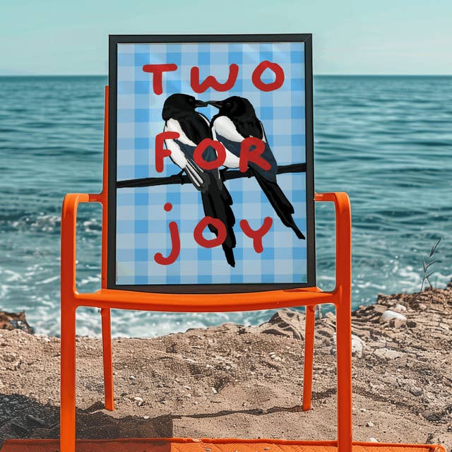 by Rosybum – wholesale Art print – Two For Joy - Magpie Good Luck Lucky Bird Print Art Poster4