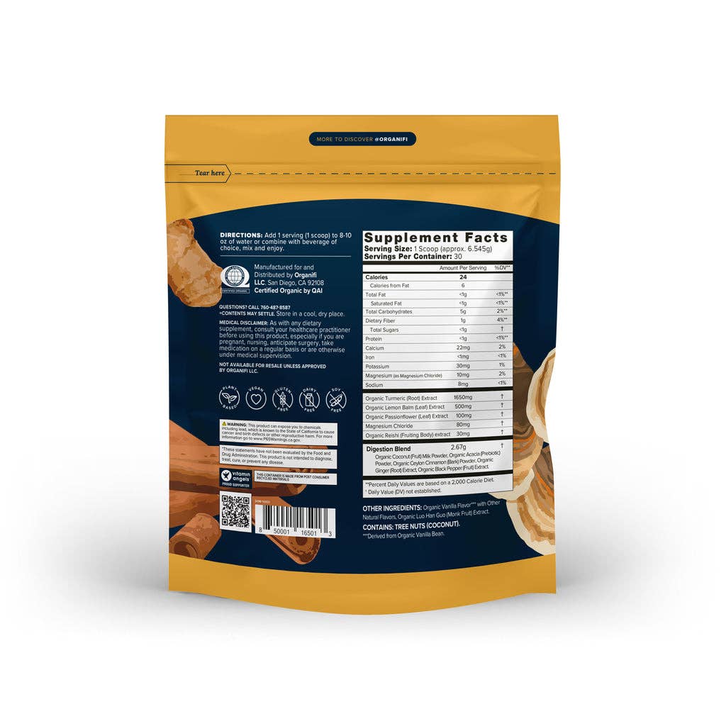 Organifi - Wholesale Protein/Superfood Powder - Gold-Turmeric Relaxing Superfood Powder Tea3