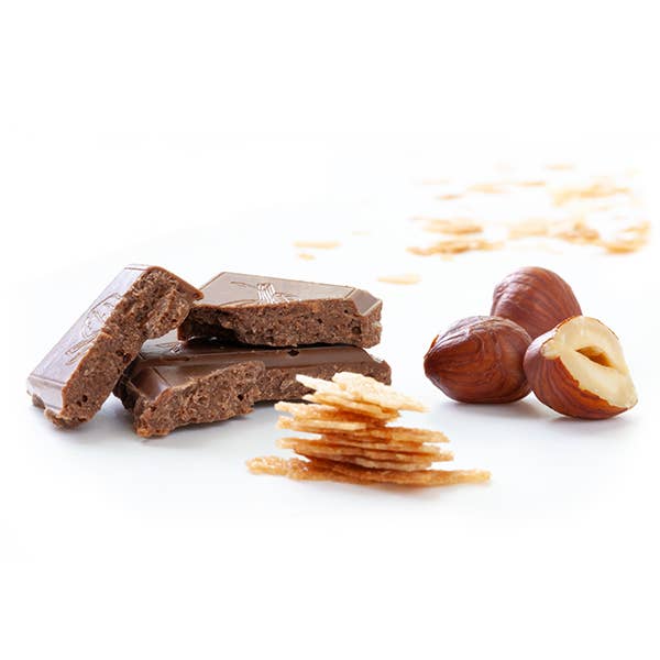 Le Belge Chocolatier, Inc - Vente Barre chocolatée - Tablette de chocolat au lait 32 % crêpe aux noisettes1