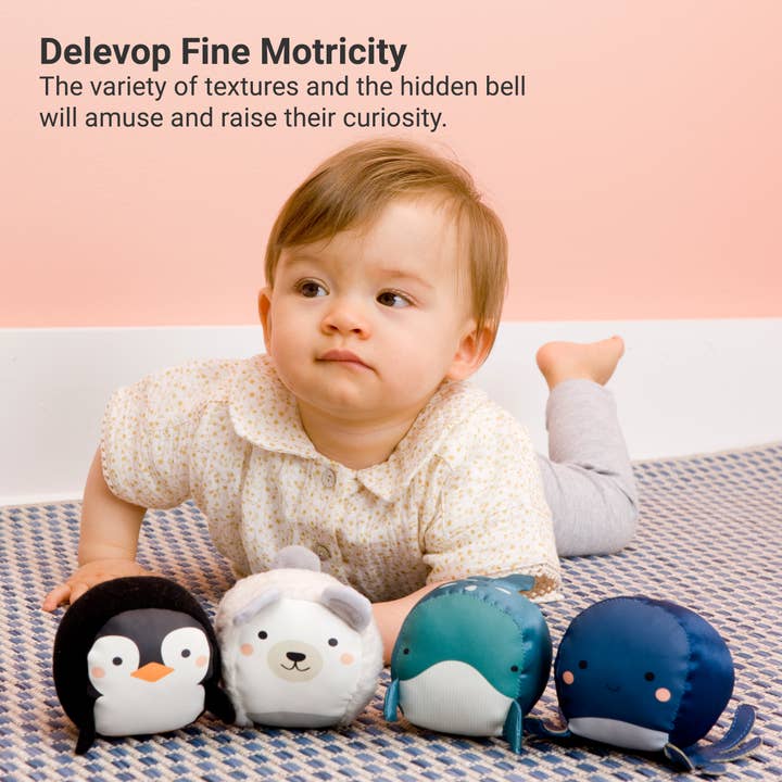 PJM Distributions - Wholesale Sensory Ball - Baby - Little Big Friends|Roly Poly Balls - Ocean Set-4|Sensory Toy