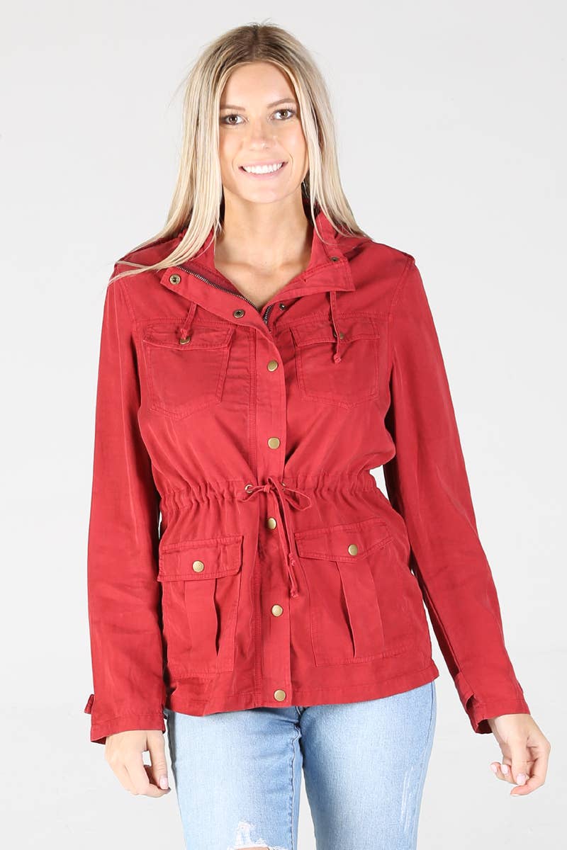 ANGIE - Wholesale Jacket - Women's - SJ629-ASIS TENCEL UTILITY JACKET5