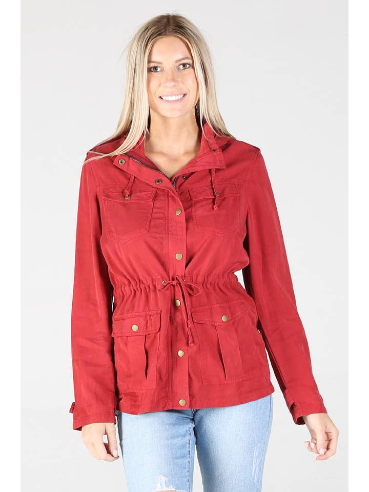 ANGIE - Wholesale Jacket - Women's - SJ629-ASIS TENCEL UTILITY JACKET5
