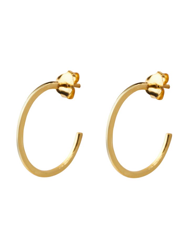 Earrings - Thin basic hoop - Gold plated for wholesale by XZOTA