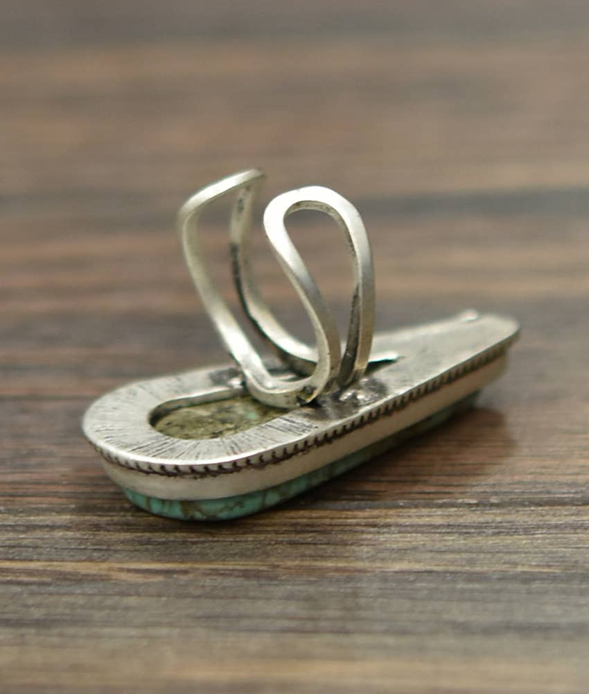 ISAC Trading Inc - Wholesale Cocktail/Statement Ring - 750203, Turquoise, Brass Adjustable Ring1