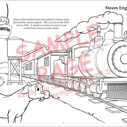Really Big Coloring Books | ColoringBook.com - Wholesale Coloring Book - Kids & Baby - Trains LapTop Coloring Book 17"x11"1