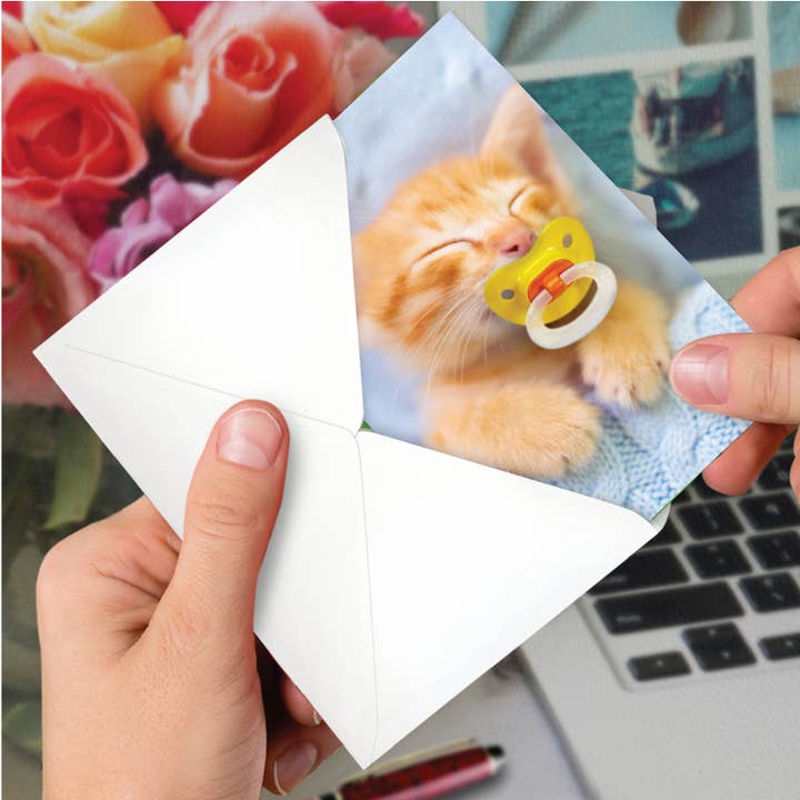 NobleWorks – Großhandel Geburtstagskarten – Geburtstagskarte - Katzenschnuller - Kitty