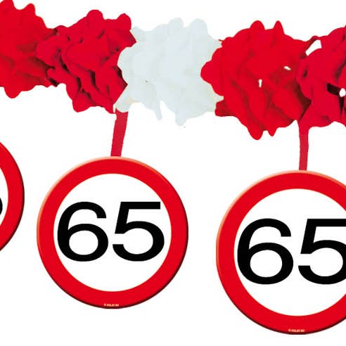 65th Birthday Traffic Sign Garland with Hangers for wholesale by Folat BV