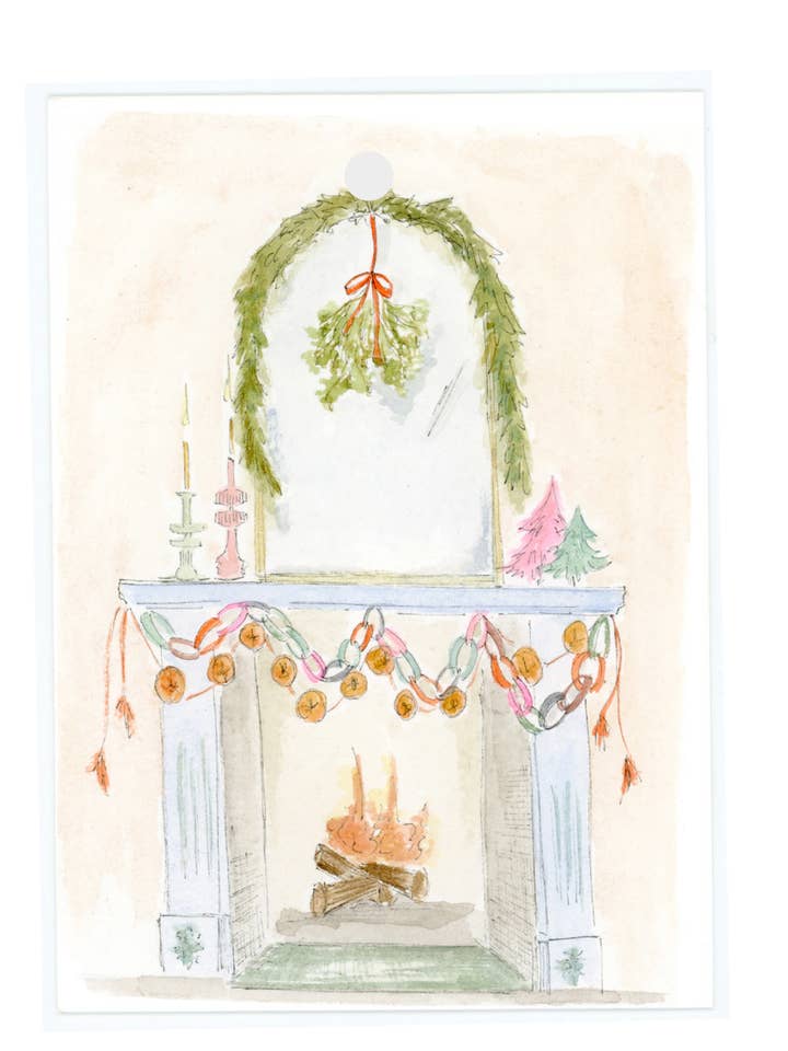 Cozy Fireplace Gift Tags for wholesale by Bear on Paper