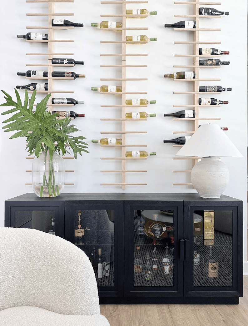 DmsDesignTeam – wholesale Wall-mounted shelf – Unique Vertical Oak Wine Rack1