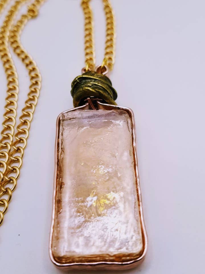 Transparent Mosaic Rectangular Necklace for wholesale by Handcrafted Jewelry By Teri C