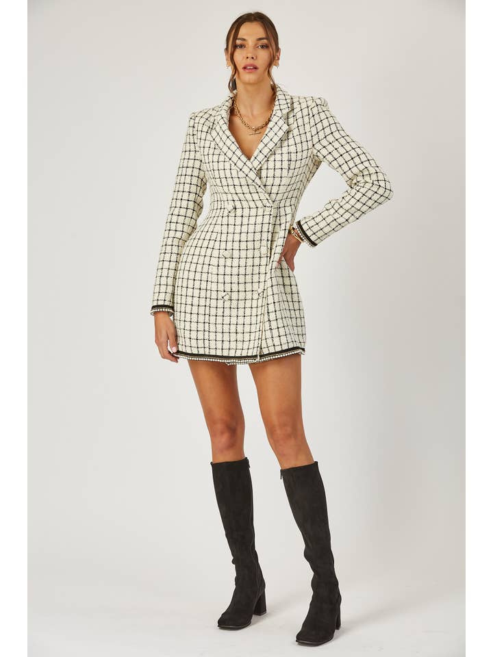 Isla Maude – Großhandel Kleid – Damen – Blazerkleid Cameron aus Tweed1