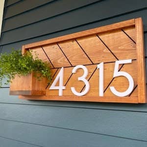 House Sign, House Numbers, Front Porch Sign, House Number Planter, Plaque, New Home Gift, Wedding Gift, Personalized Sign, Housewarming for wholesale by Liberty Trade Corp