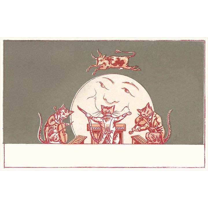 Kunstdruck KF-708 Katzengeiger, Kuh über Mond für den Großhandel von Found Image Press