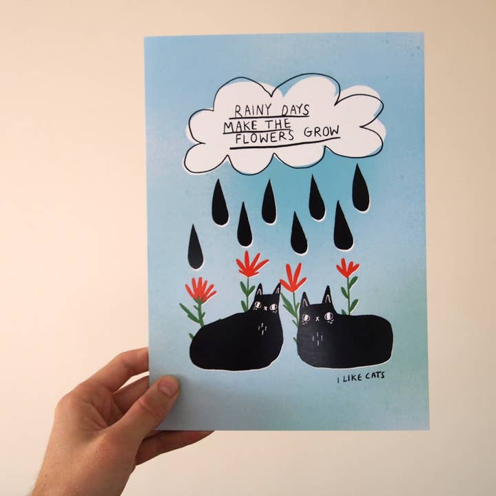 Inspirational Quote and Black Cats Print for wholesale by I LIKE CATS