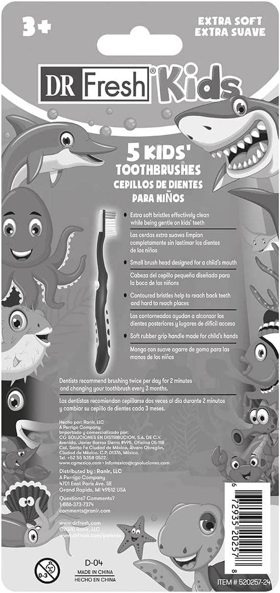 Innovarix - Wholesale Toothbrush - Kids & Baby - DR Fresh Kids' Extra Soft Toothbrushes - 5CT1