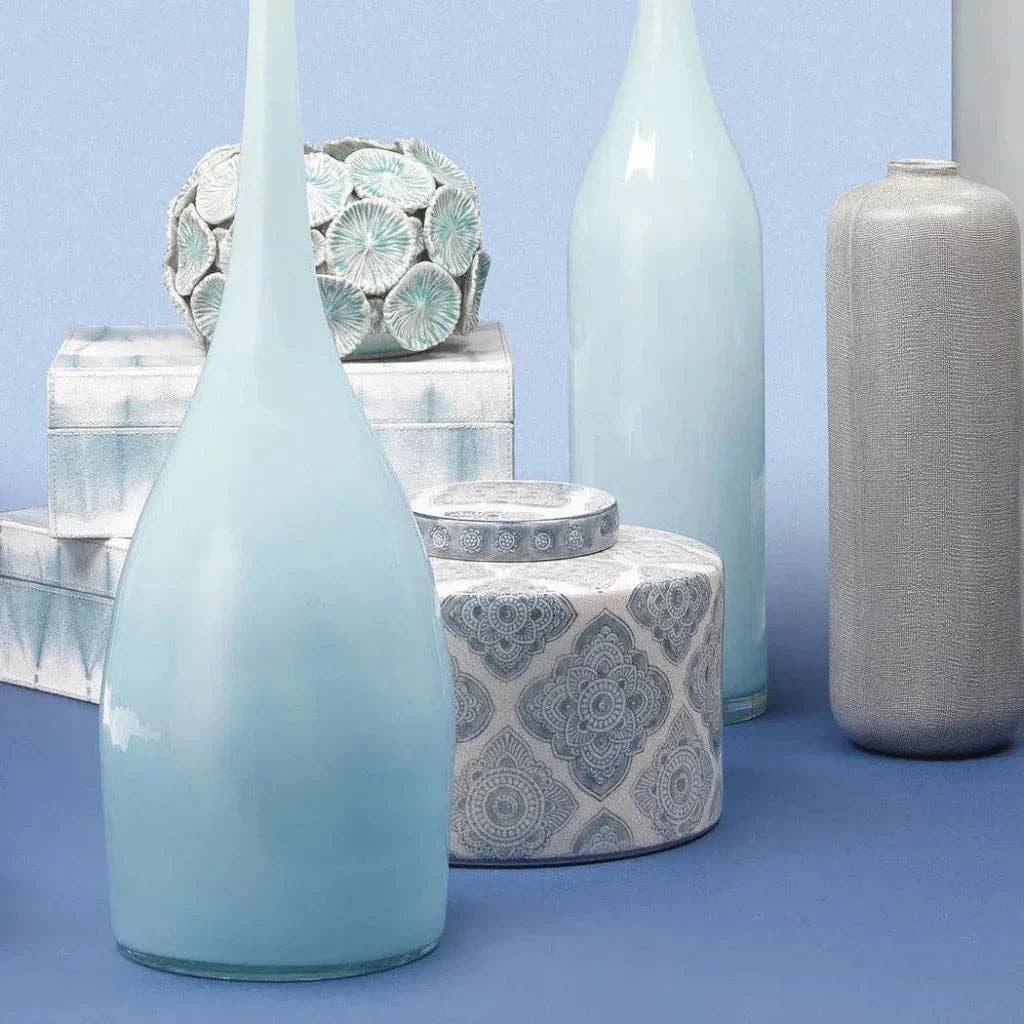 LOOMLAN – wholesale Canister set – Coastal Style Blue Ceramic Oran Canisters 2PC2