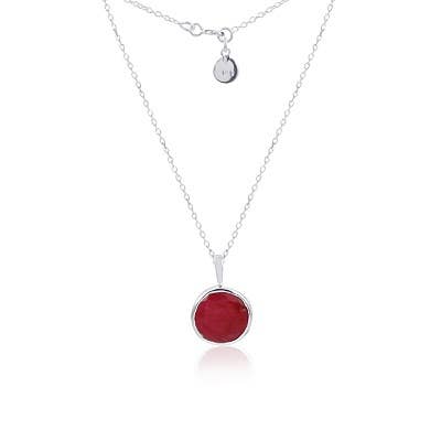 Halskette mit rohem Rubin – 14 mm Stein, 20" Kette für den Großhandel von Asia West