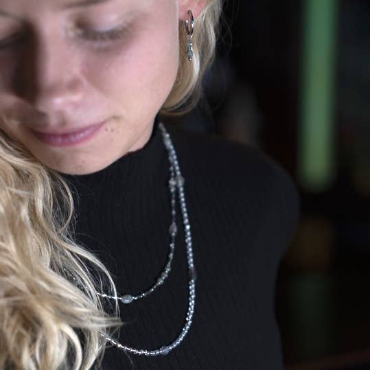 Colar Selina Labradorite aço inoxidável prateado ou dourado por atacado de by Indah