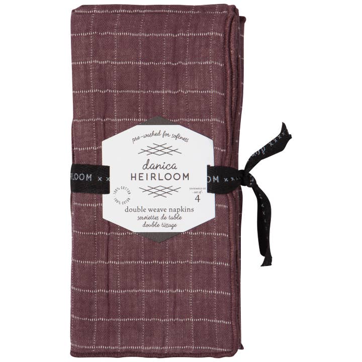 Danica Heirloom - Wholesale Dinner & Cloth Napkin - Ash Plum Double Weave Set of 41
