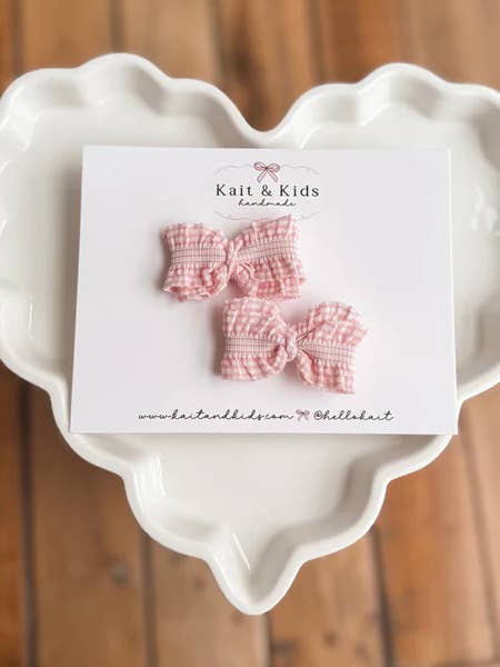 pink itty check ♡ piggy set ♡ for wholesale by Kait + Kids