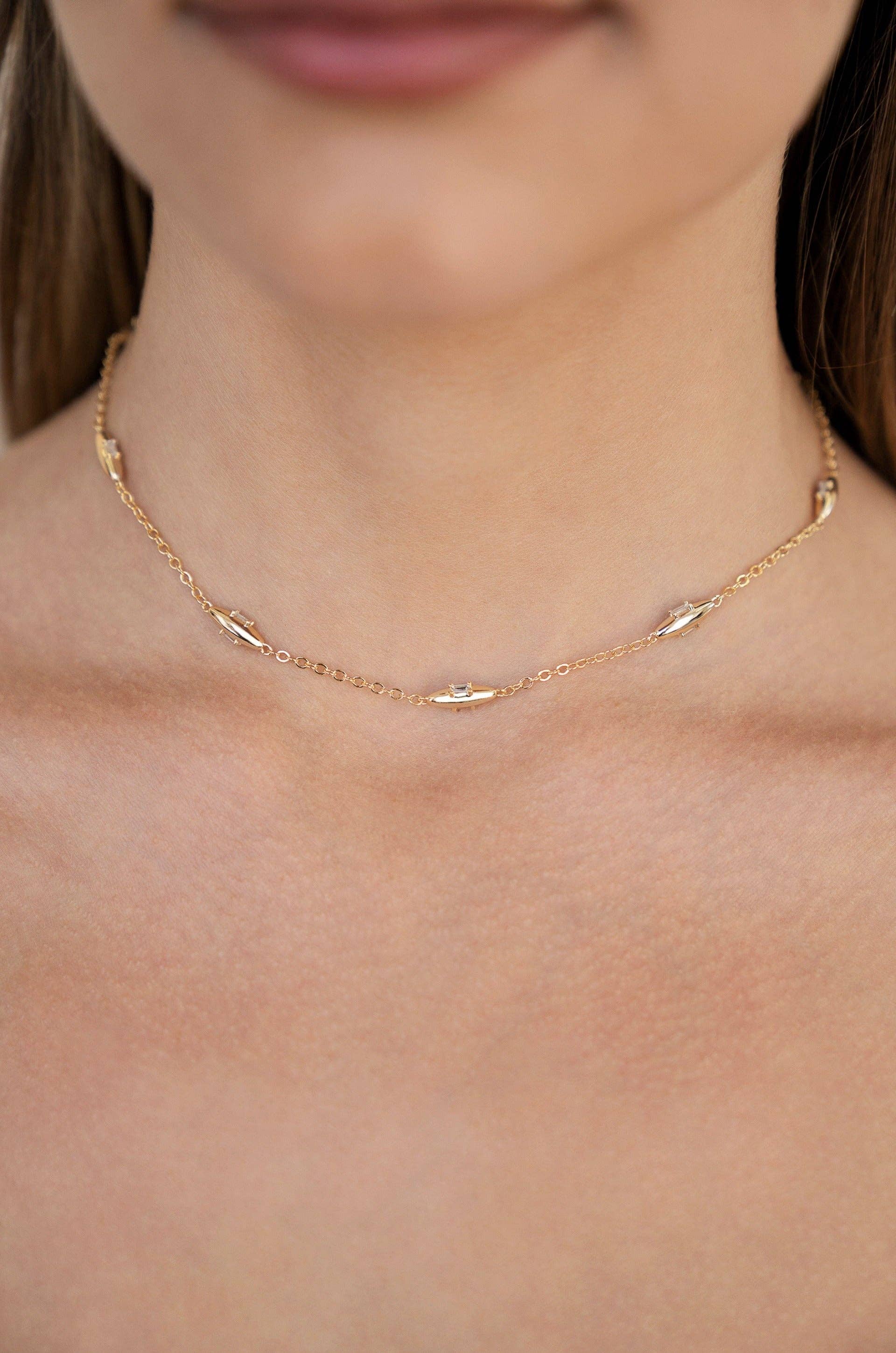 Ettika - Wholesale Pendant/Charm Necklace - Oval Dome Baguette Necklace3